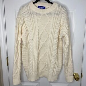 Aelfric Eden Cream Cable Knit Sweater Large